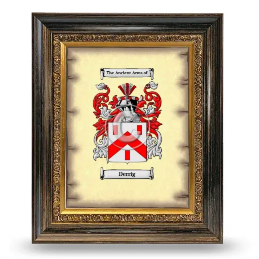Derrig Coat of Arms Framed - Heirloom