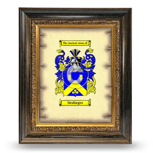 Desforges Coat of Arms Framed - Heirloom