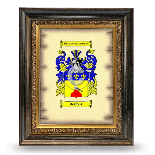 Desfoux Coat of Arms Framed - Heirloom