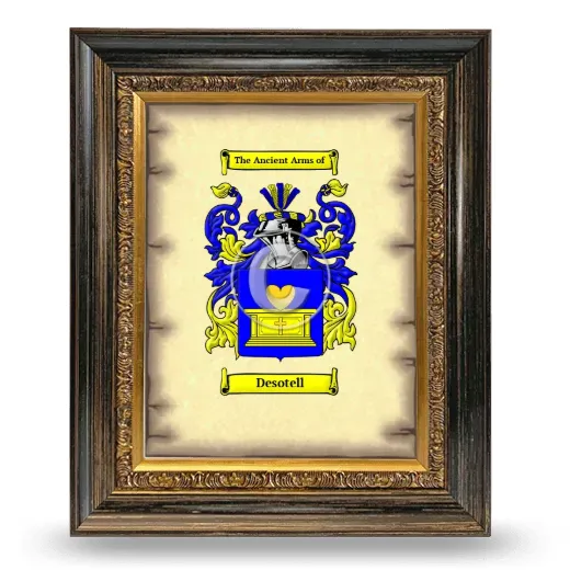 Desotell Coat of Arms Framed - Heirloom