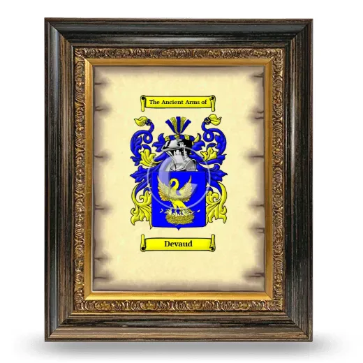 Devaud Coat of Arms Framed - Heirloom