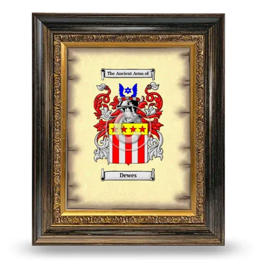 Dewes Coat of Arms Framed - Heirloom
