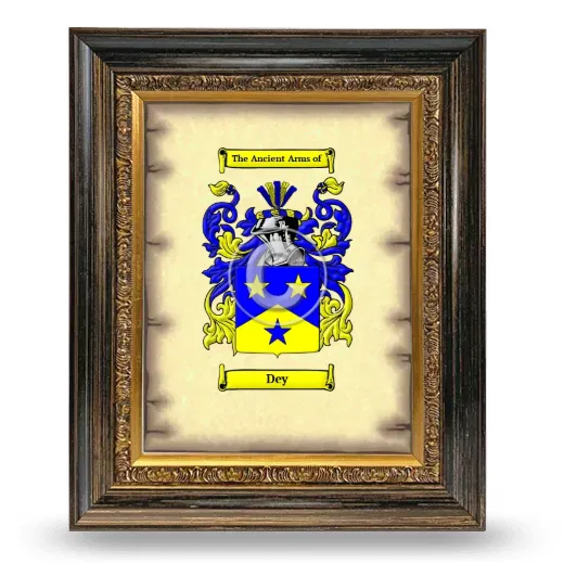 Dey Coat of Arms Framed - Heirloom