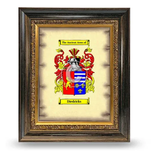 Diedricks Coat of Arms Framed - Heirloom