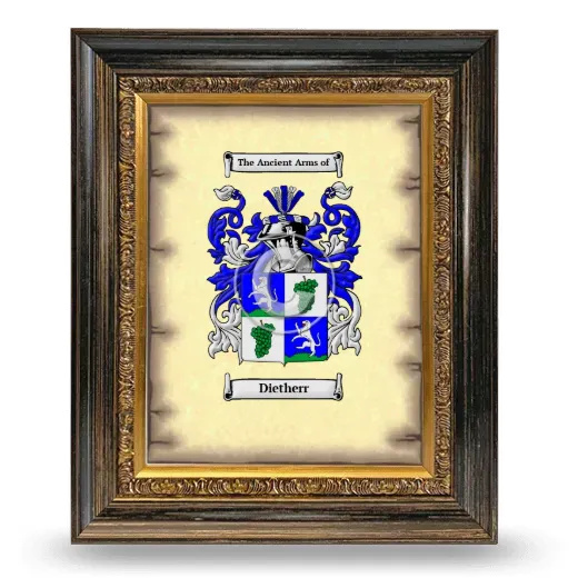 Dietherr Coat of Arms Framed - Heirloom