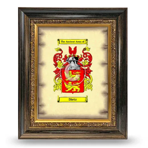 Dietz Coat of Arms Framed - Heirloom