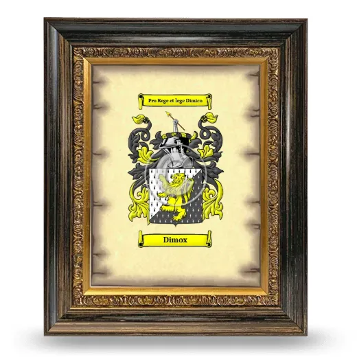 Dimox Coat of Arms Framed - Heirloom