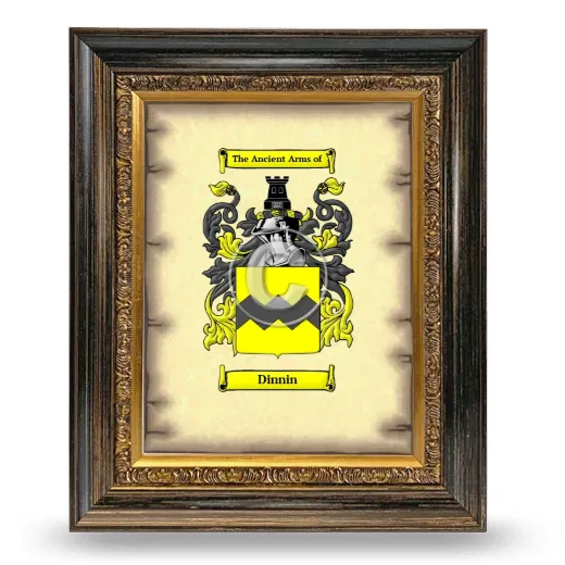 Dinnin Coat of Arms Framed - Heirloom