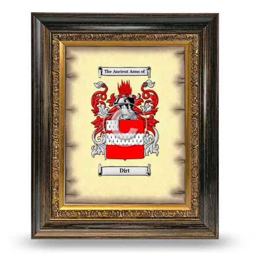 Dirt Coat of Arms Framed - Heirloom