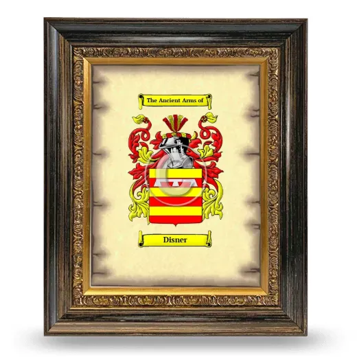 Disner Coat of Arms Framed - Heirloom