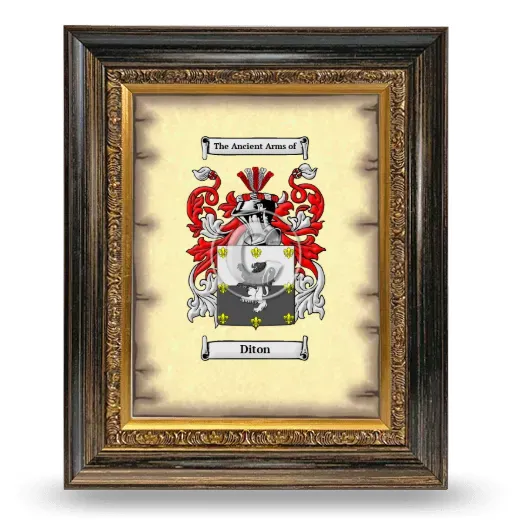 Diton Coat of Arms Framed - Heirloom