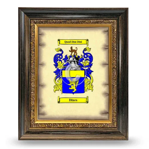 Dixes Coat of Arms Framed - Heirloom