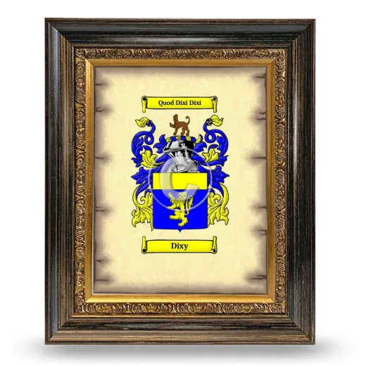 Dixy Coat of Arms Framed - Heirloom