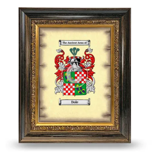 Dole Coat of Arms Framed - Heirloom