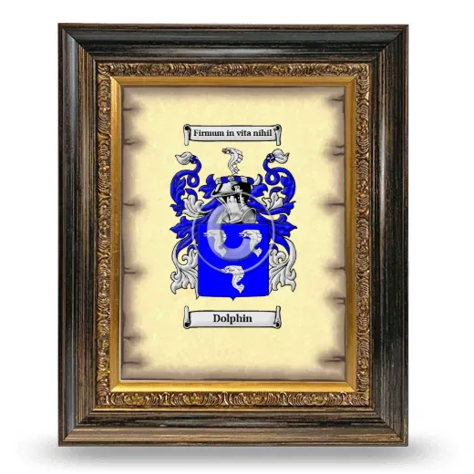 Dolphin Coat of Arms Framed - Heirloom