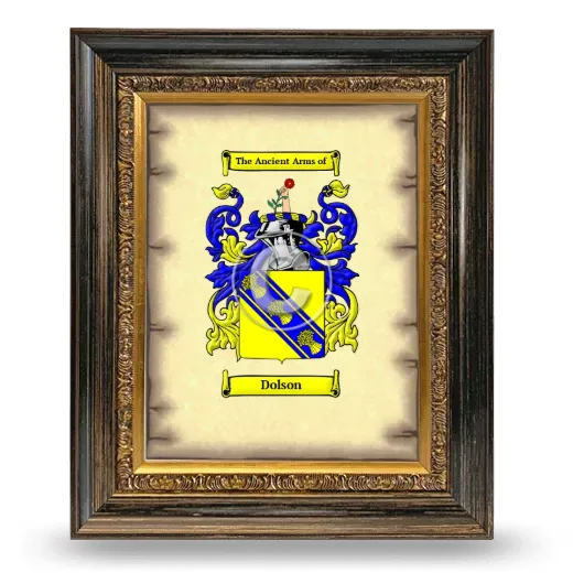 Dolson Coat of Arms Framed - Heirloom