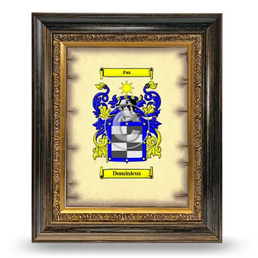 Dominicus Coat of Arms Framed - Heirloom