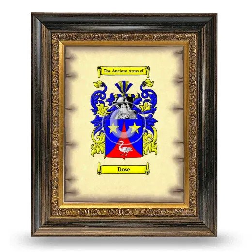 Dose Coat of Arms Framed - Heirloom