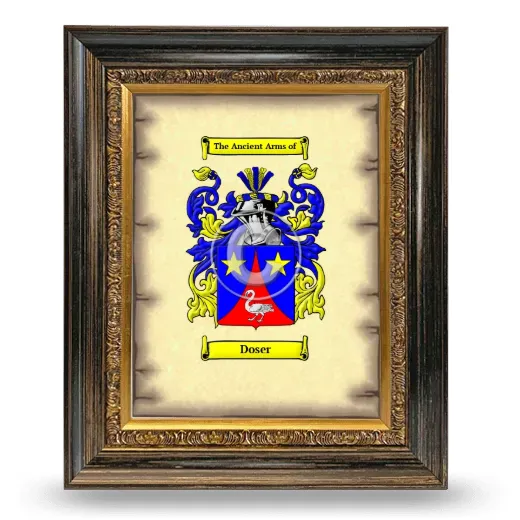 Doser Coat of Arms Framed - Heirloom