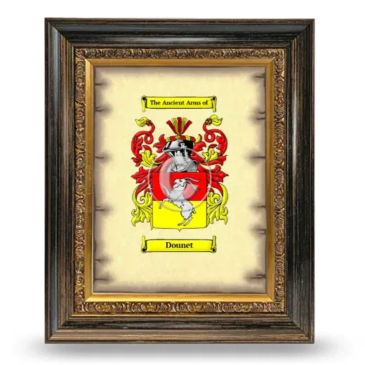 Dounet Coat of Arms Framed - Heirloom