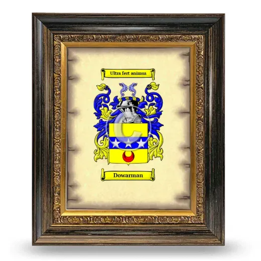Dowarman Coat of Arms Framed - Heirloom