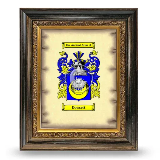 Dowsett Coat of Arms Framed - Heirloom