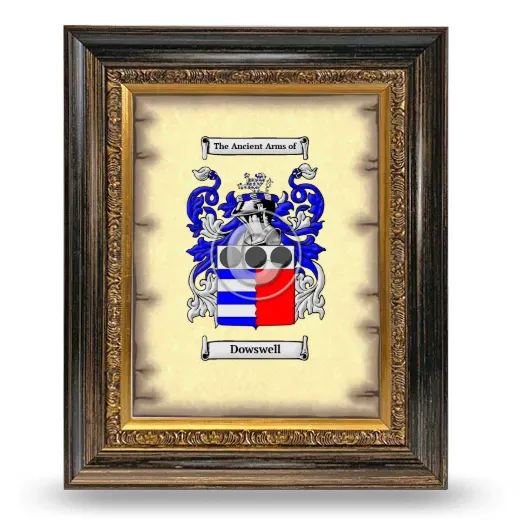 Dowswell Coat of Arms Framed - Heirloom