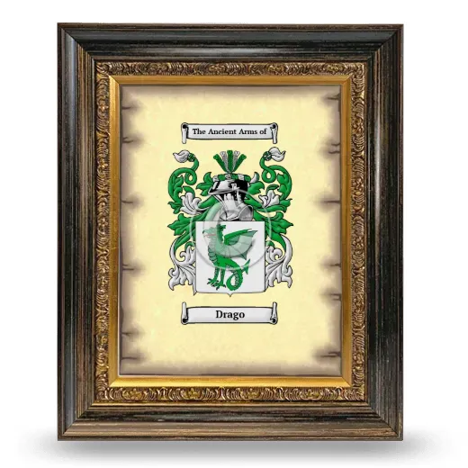 Drago Coat of Arms Framed - Heirloom