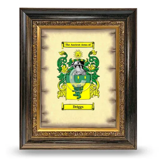 Driggs Coat of Arms Framed - Heirloom
