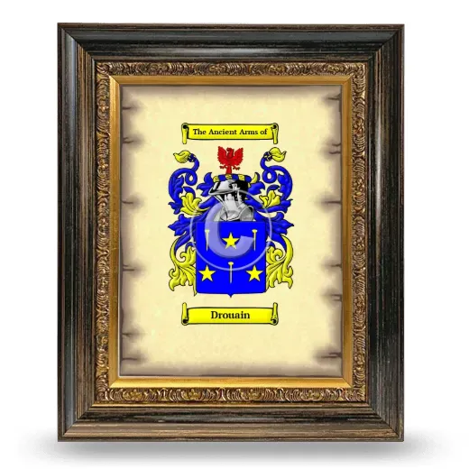 Drouain Coat of Arms Framed - Heirloom