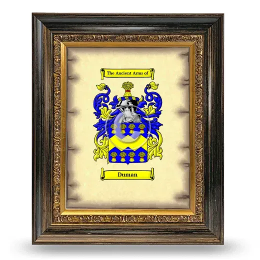 Duman Coat of Arms Framed - Heirloom