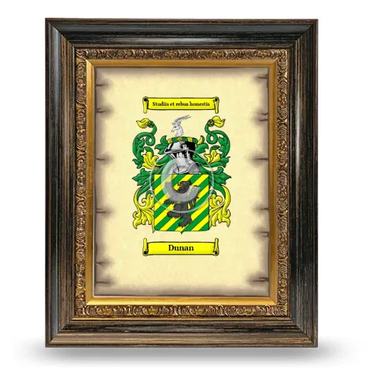 Dunan Coat of Arms Framed - Heirloom