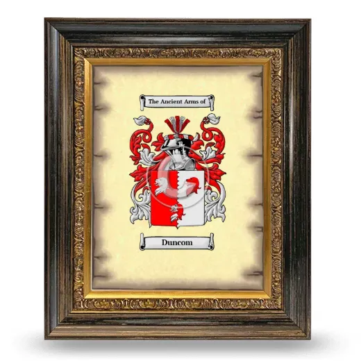 Duncom Coat of Arms Framed - Heirloom