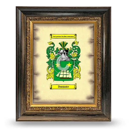 Durante Coat of Arms Framed - Heirloom