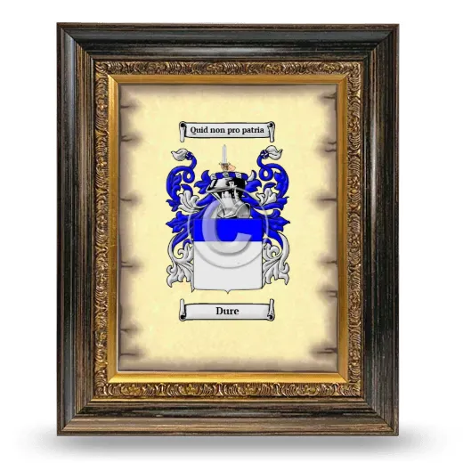 Dure Coat of Arms Framed - Heirloom