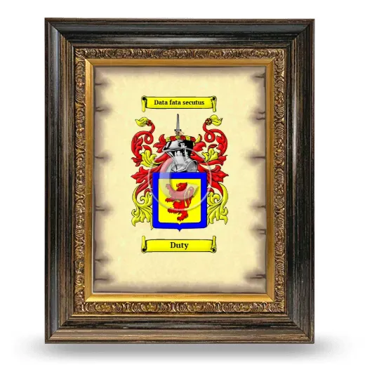 Duty Coat of Arms Framed - Heirloom