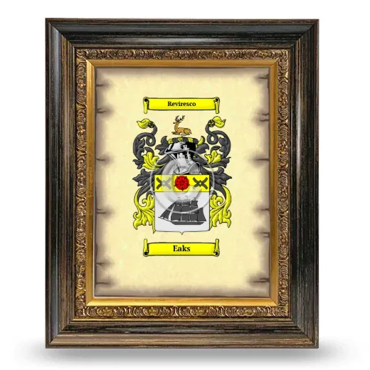 Eaks Coat of Arms Framed - Heirloom