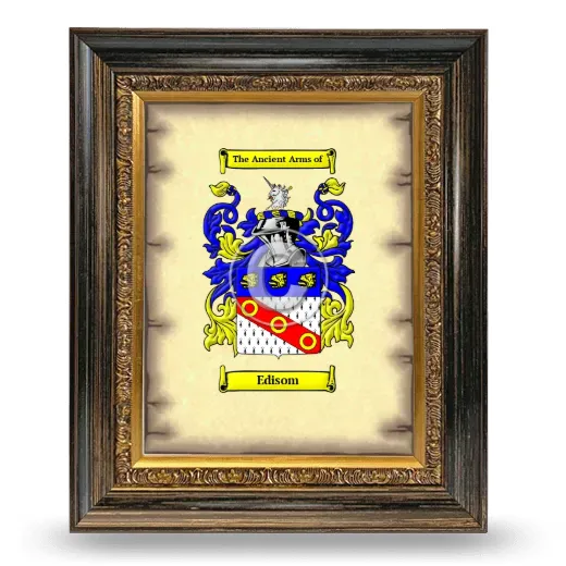 Edisom Coat of Arms Framed - Heirloom