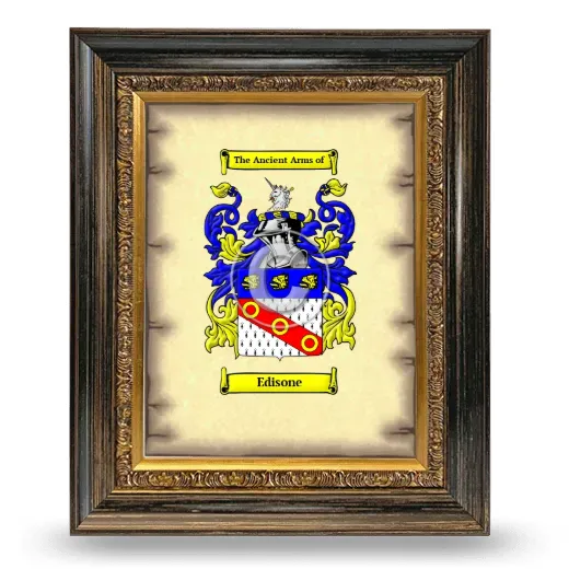 Edisone Coat of Arms Framed - Heirloom