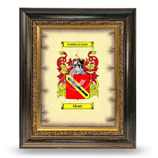 Elcott Coat of Arms Framed - Heirloom