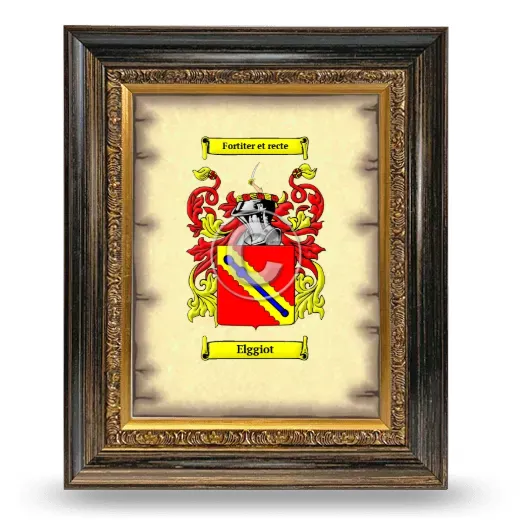 Elggiot Coat of Arms Framed - Heirloom