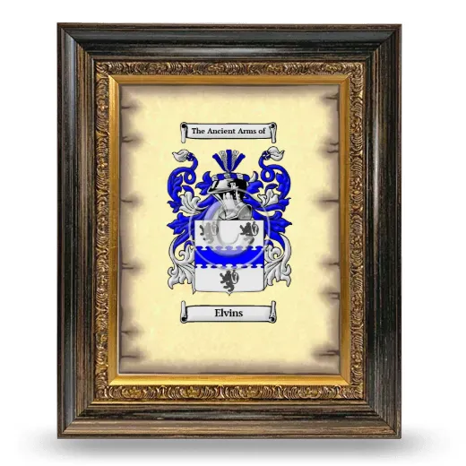 Elvins Coat of Arms Framed - Heirloom