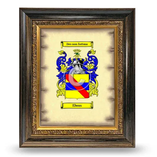 Elwas Coat of Arms Framed - Heirloom