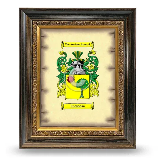Encinosa Coat of Arms Framed - Heirloom