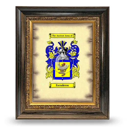 Escuderos Coat of Arms Framed - Heirloom