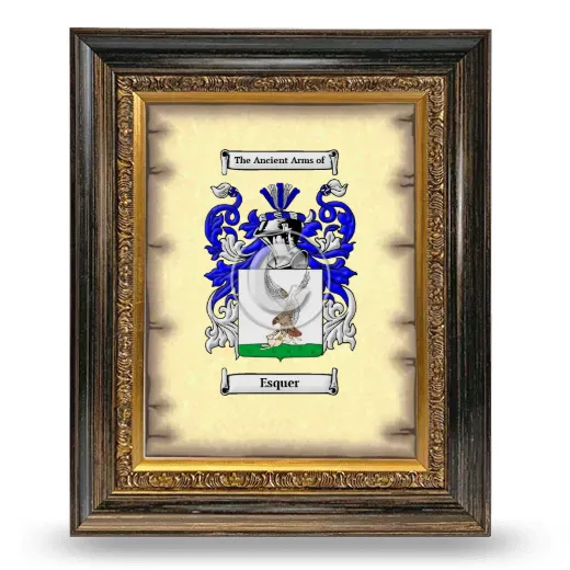 Esquer Coat of Arms Framed - Heirloom