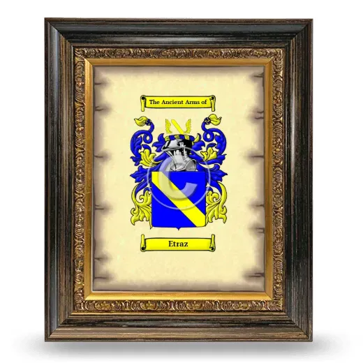 Etraz Coat of Arms Framed - Heirloom