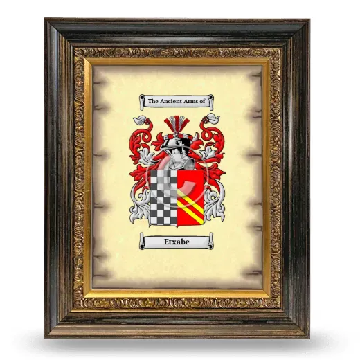 Etxabe Coat of Arms Framed - Heirloom