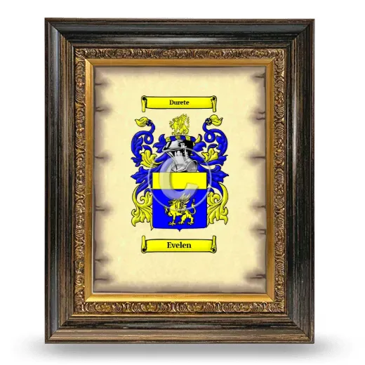 Evelen Coat of Arms Framed - Heirloom