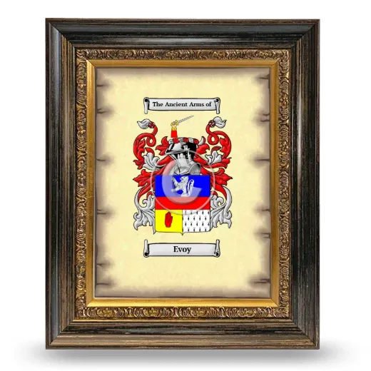 Evoy Coat of Arms Framed - Heirloom